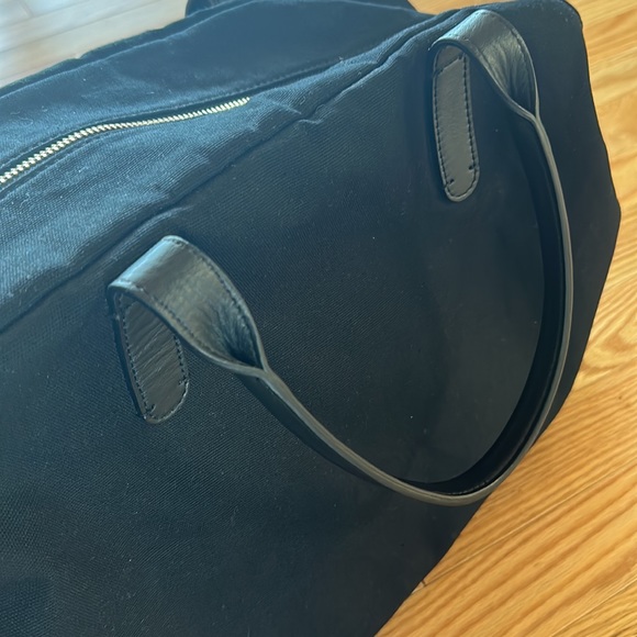 Cuyana Canvas Leather Trim Weekender Travel Carryon Overnight Bag Black - Picture 2 of 9